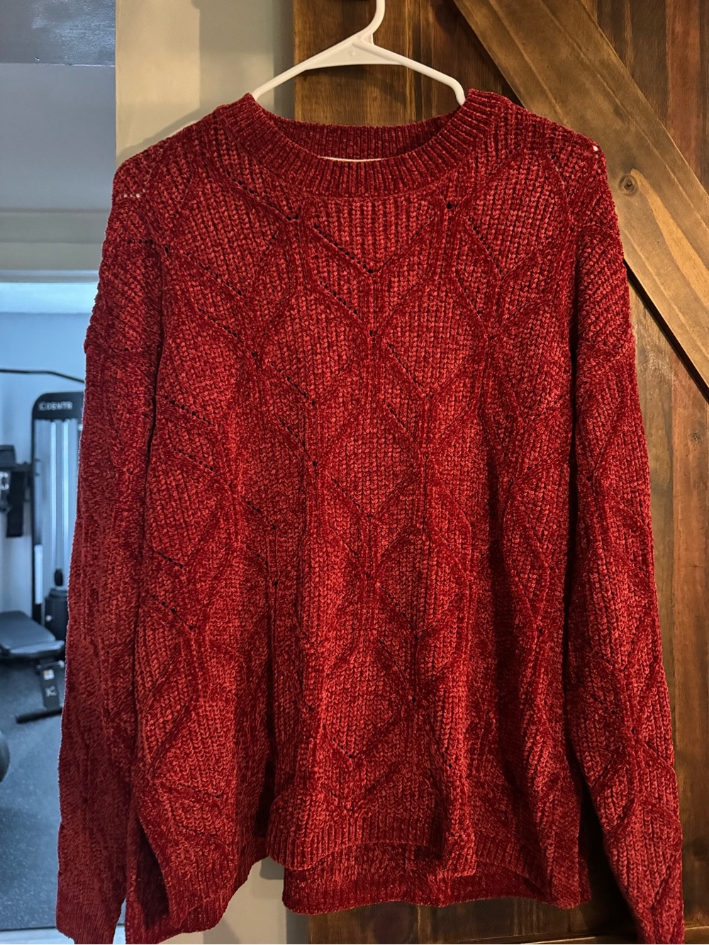 Weatherproof Red Cable Knit Crew Neck Sweater